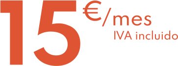 15 euros al mes con iva incluido